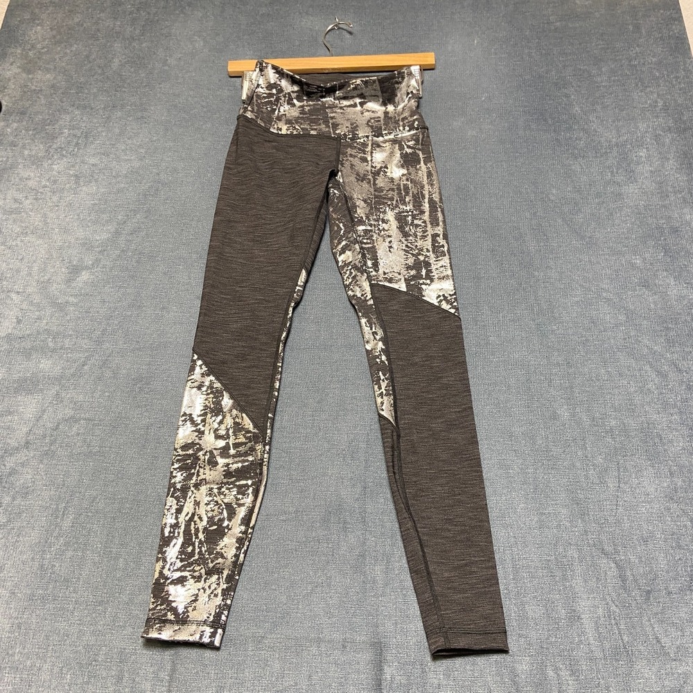 Lululemon Wunder Under High Rise Leggings Womens 4 Black Camouflage Tapered Leg